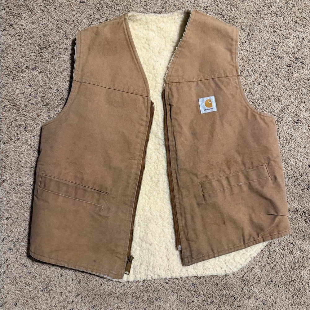 Carhartt Brown Vest with Cream Interior
